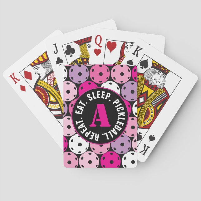 Jeu De Cartes Boulettes roses, blanches et violettes, avec initi (dos)