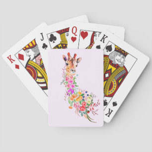 Jeu De Cartes Bouquet coloré Giraffe Florale Jouer Cartes Cadeau