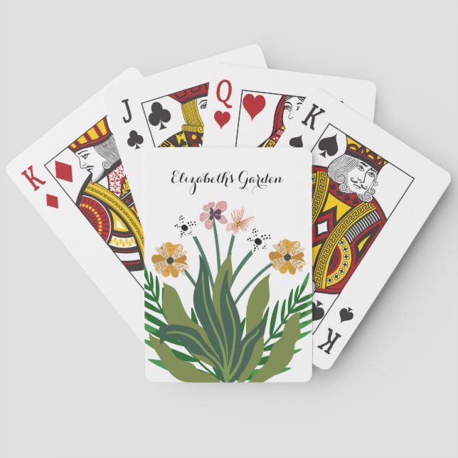 Jeu De Cartes Bouquet d'aquarelle rose jaune (dos)
