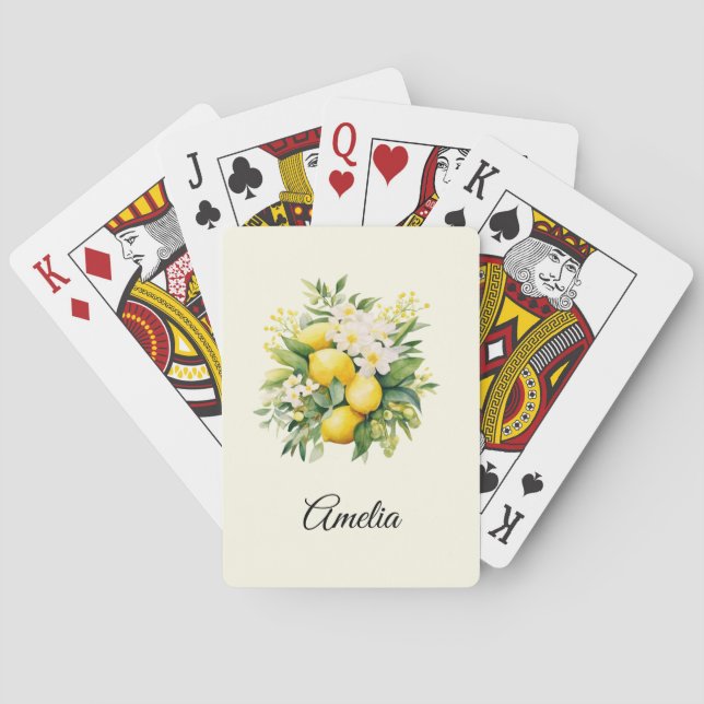 Jeu De Cartes Bouquet de citron aux fleurs blanches (dos)