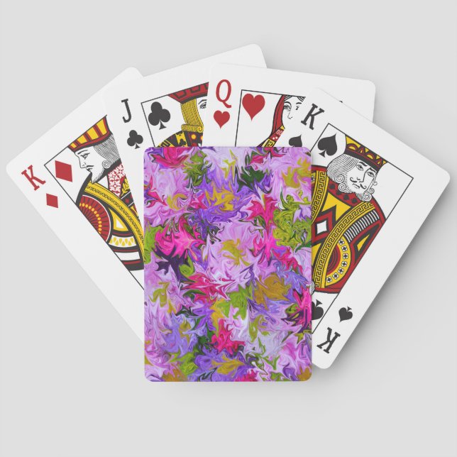 Jeu De Cartes Bouquet de couleurs Floral Art Abstrait Design (dos)