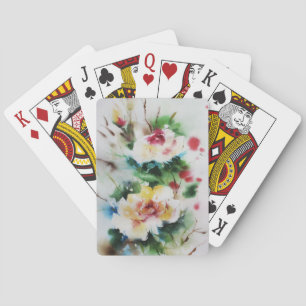 Jeu De Cartes Bouquet de fleur d'aquarelle