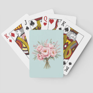 Jeu De Cartes Bouquet de fleurs de pivoine rose jolie