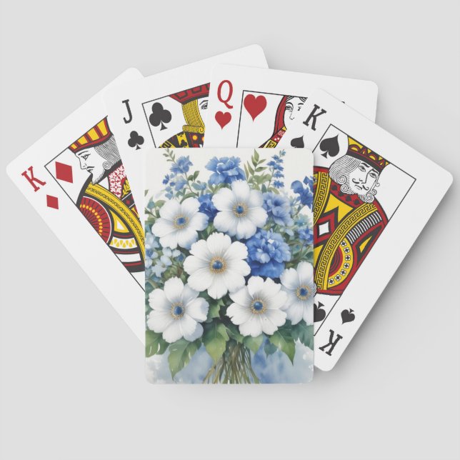 Jeu De Cartes Bouquet de fleurs Elégante aquarelle (dos)
