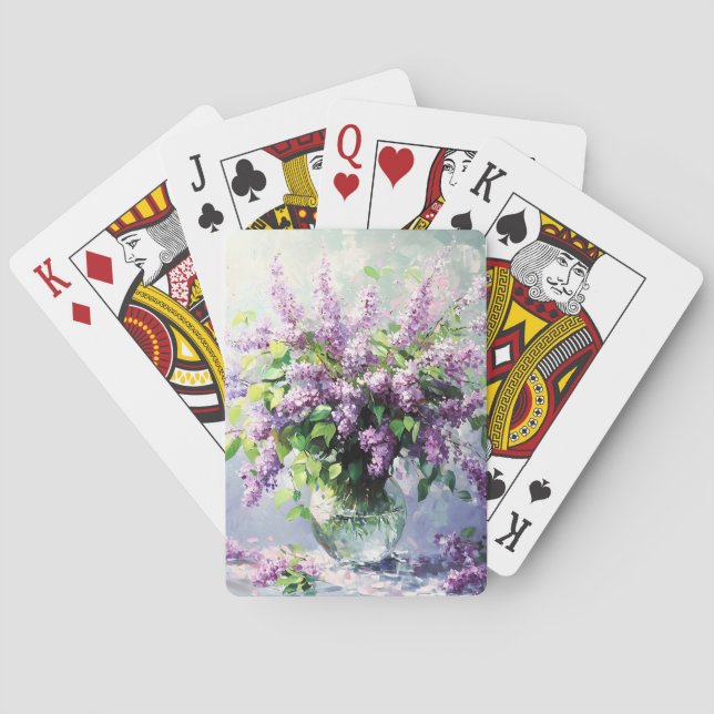 Jeu De Cartes Bouquet de lilas en fleurs de lavande (dos)