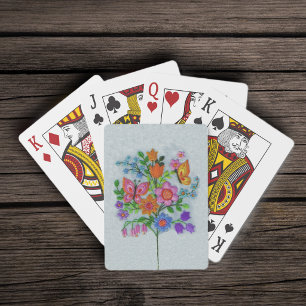Jeu De Cartes Bouquet de printemps Fleurs Papillons