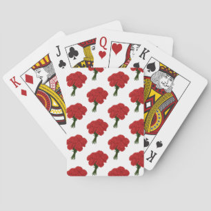Jeu De Cartes Bouquet des oeillets rouges - Art romantique éléga