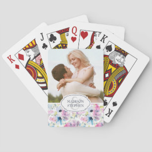 Jeu De Cartes Bouquet floral aquarelle - photo Mariage