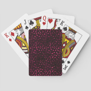 Jeu De Cartes Bourgogne et Or Série Léopard Design 3