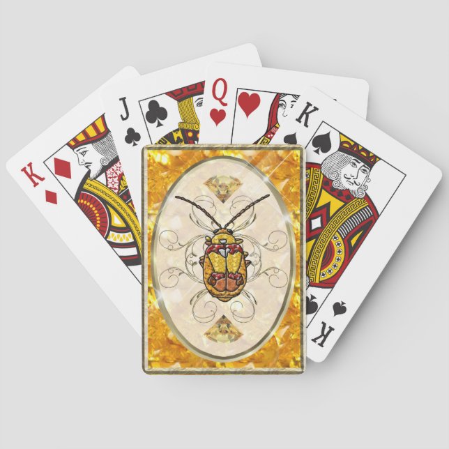 Jeu De Cartes Bouteille à feuilles rouges (dos)