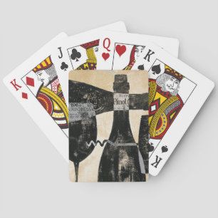 Jeu De Cartes Bouteille de vin et verre