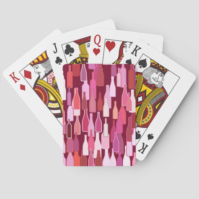 Jeu De Cartes Bouteilles de vin, nuances de prune, arrière - pla (dos)