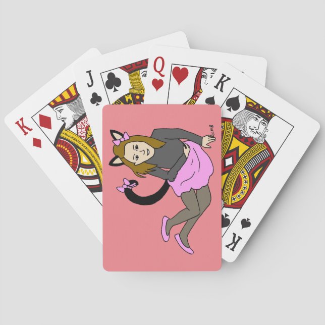 Jeu De Cartes bouton catgirl (dos)