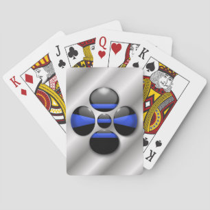 Jeu De Cartes Bouton Shamrock Ligne Bleue Mince