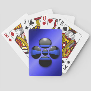 Jeu De Cartes Bouton Shamrock Ligne Bleue Mince