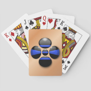 Jeu De Cartes Bouton Shamrock Ligne Bleue Mince