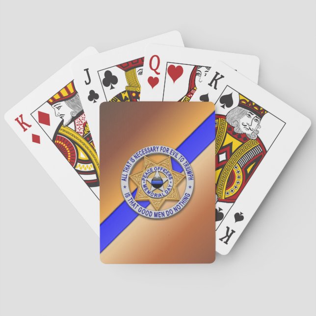 Jeu De Cartes Boutons de la fine ligne bleue (dos)