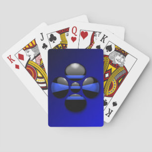 Jeu De Cartes Boutons Ligne Bleue Mince