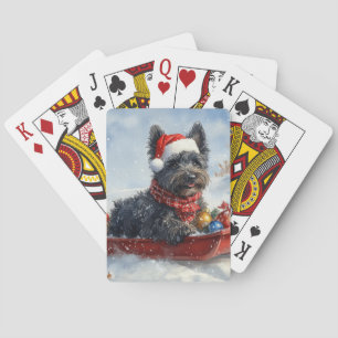 Jeu De Cartes Bouviers Des Flandres Chien en Luge Noël