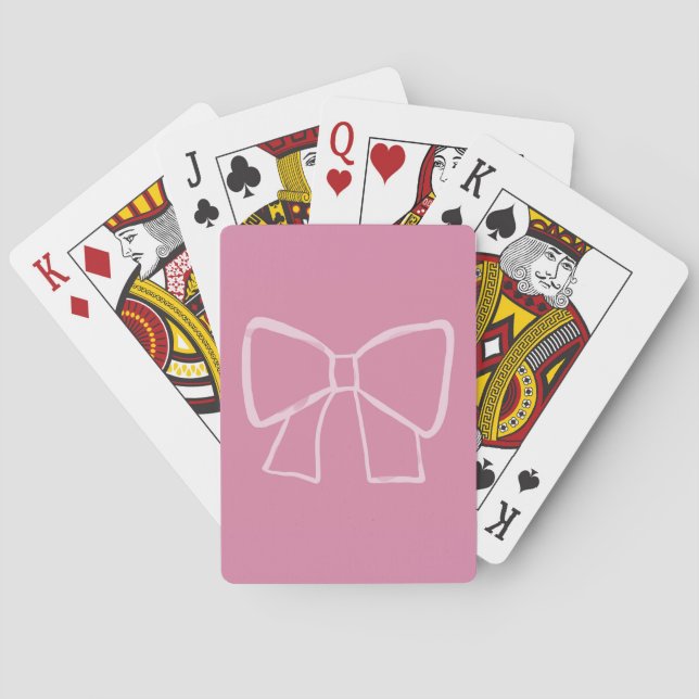 Jeu De Cartes Bow rose minimaliste (dos)
