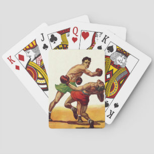 Jeu De Cartes Boxe sportive vintage, Boxers dans un combat