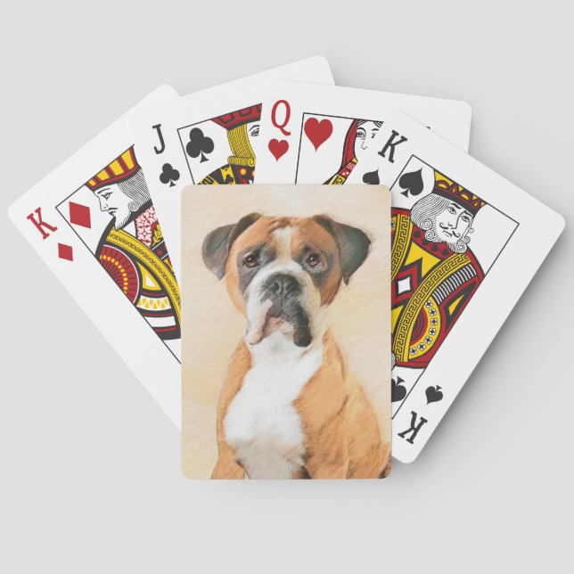 Jeu De Cartes Boxer Dog Peinture Non Décroché Art animal origina (dos)