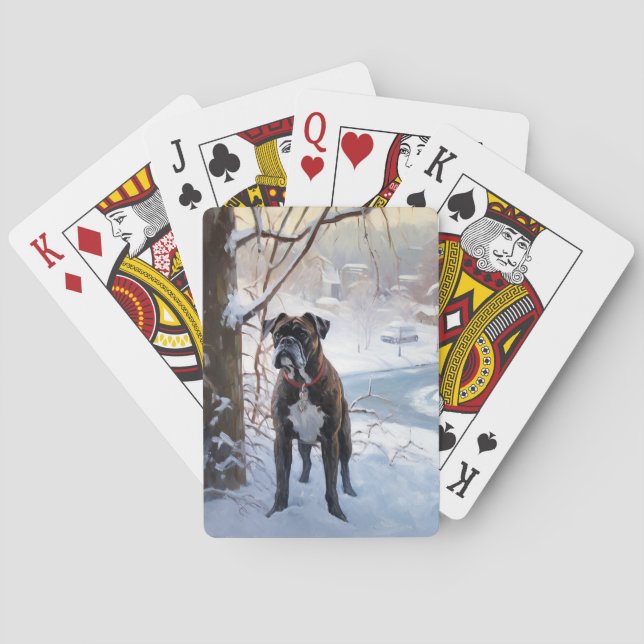 Jeu De Cartes Boxeur Qu'il neige Noël (dos)