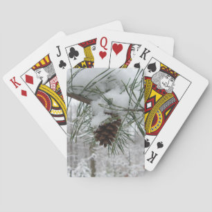 Jeu De Cartes Branche des pins neigeux Photographie de la nature