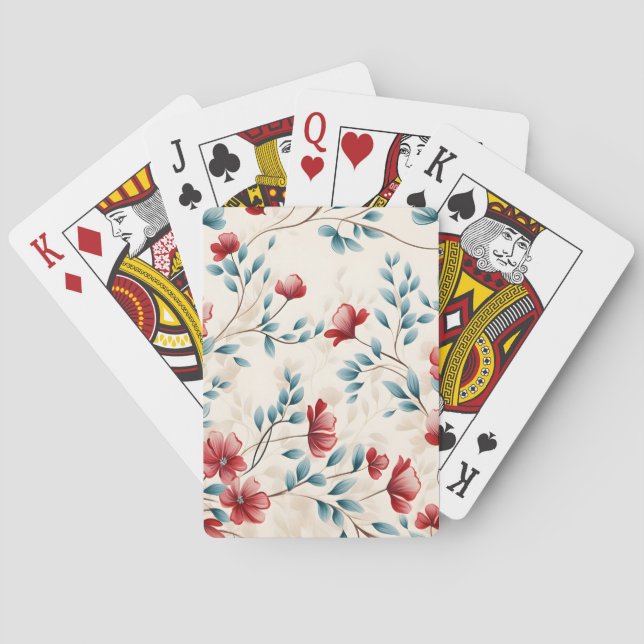 Jeu De Cartes Branche florale botanique élégante (dos)