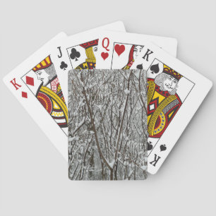 Jeu De Cartes Branches couvertes de neige Abstraite hivernale