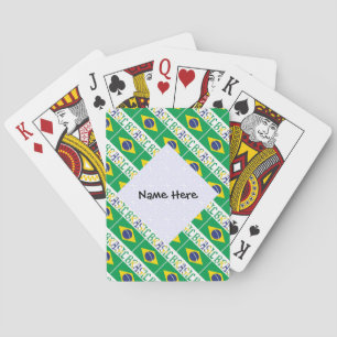 Jeu De Cartes Brasil et drapeau brésilien personnalisé en mosaïq
