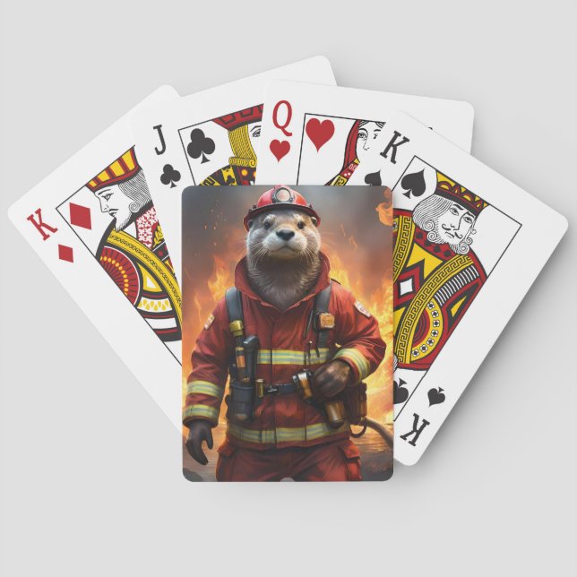 Jeu De Cartes **"Bravoure éclatante : Le pompier Otter"** (dos)