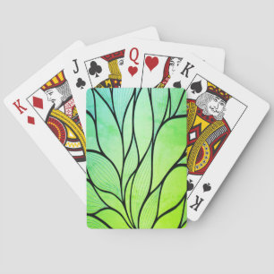 Jeu De Cartes Bright Green Hues Creative Leave Motif