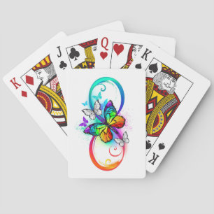 Jeu De Cartes Bright infinity with rainbow butterfly