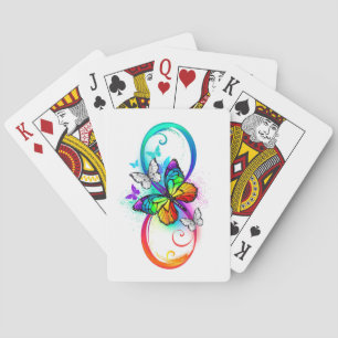 Jeu De Cartes Bright infinity with rainbow butterfly