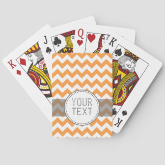Jeu De Cartes Bright Orange Chevrons - Custom Text
