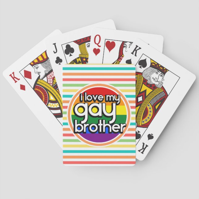 Jeu De Cartes Bright Rainbow Stripes; Gay Brother (dos)