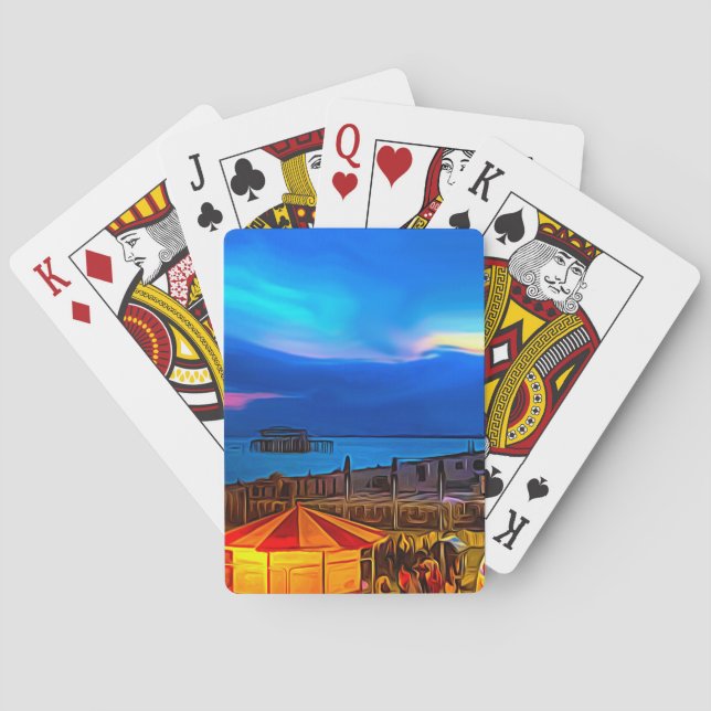 Jeu De Cartes Brighton et Hove Beach & Sunset Digital Painting  (dos)