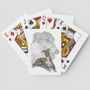 Jeu De Cartes Brindle Greyhound Dog Art