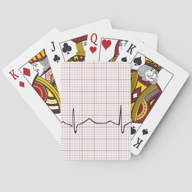 Jeu De Cartes Brise cardiaque EKG sur papier graphique, pouls Ph (dos)