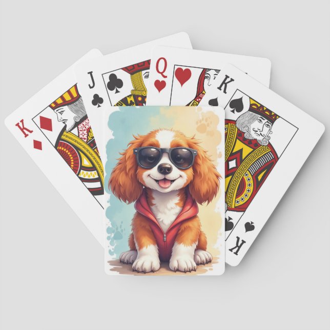 Jeu De Cartes Brittany Spaniel drôle Kawaii Chien (dos)