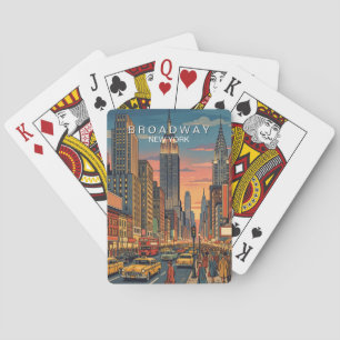 Jeu De Cartes Broadway New York Voyage Art Vintage