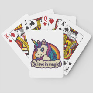 Jeu De Cartes Broderie Mythique Unicorne Magique Animal à Corne