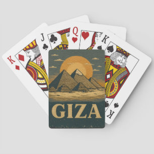 Jeu De Cartes Broderie Pyramides égyptiennes de Gizeh Grande Pyr