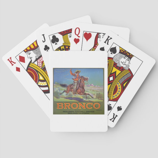 Jeu De Cartes 'Bronco Oranges', c.1900 (colour litho) (dos)