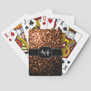 Jeu De Cartes Bronze brun cuivre fausse parties scintillant scin