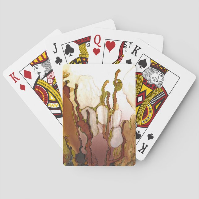 Jeu De Cartes Bronze Imagination Alcool Ink pont d'art ou (dos)