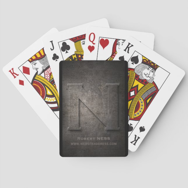 Jeu De Cartes Bronze metal N monogram Customizable Playing Cards (dos)