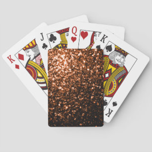 Jeu De Cartes Bronze orange brun cuivre faux scintille paillette