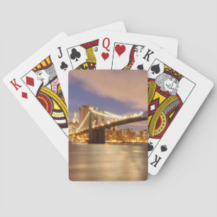 Jeu De Cartes Brooklyn Bridge et Manhattan à la nuit.